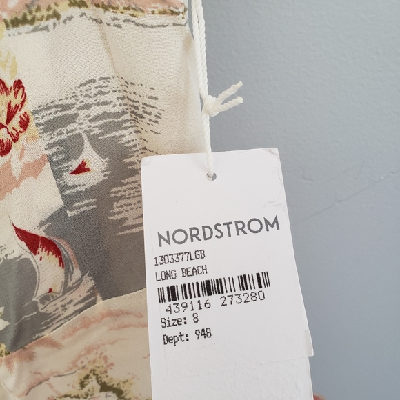 Reformation Christine Mini Dress Size 8 Long Beach Tie Shoulder Tropical - Picture 5 of 6